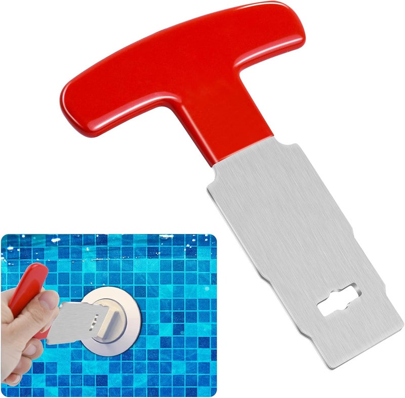 Mofuiry Pool Plug Removal Tool with Handle Grip, Upgraded Metal Eyeball Seat Removal Tool for Above& Inground Pool Spa Return Jet Plug Nozzles Inlet Fittings, Compatible with SP1419A-SP1419E Hayward ( Red ) - Image 1